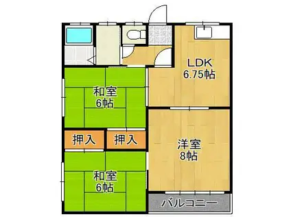 レグルスNUKI(3DK/1階)の間取り写真