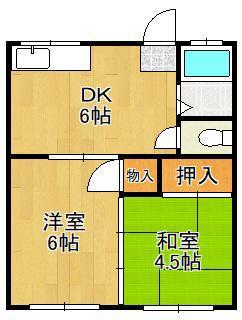畑田第一アパート(2DK/1階)の間取り写真