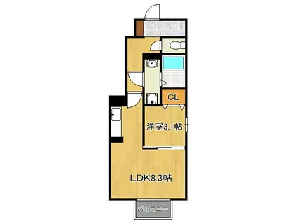 グランツ葛原(1LDK/1階)の間取り写真