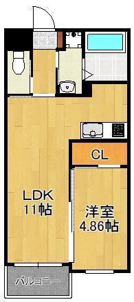 PRESTIGE EXE(1LDK/5階)の間取り写真