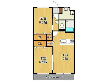 ユーミー雅び(2LDK/1階)の間取り写真