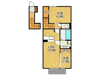 D-ROOM横沼(2LDK/2階)の間取り写真