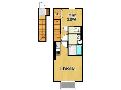 SUN AQUA KANDA(1LDK/2階)の間取り写真