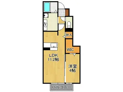 PAISIBLE PALAIS(1LDK/1階)の間取り写真