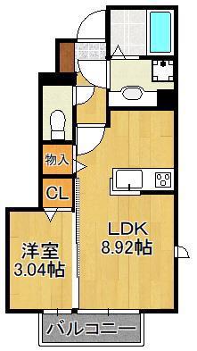 GRAND SOLEIL(1LDK/1階)の間取り写真