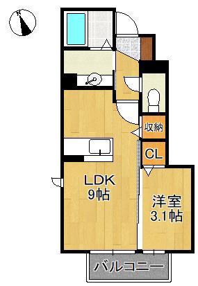 プルミエハヤシⅡ(1LDK/1階)の間取り写真