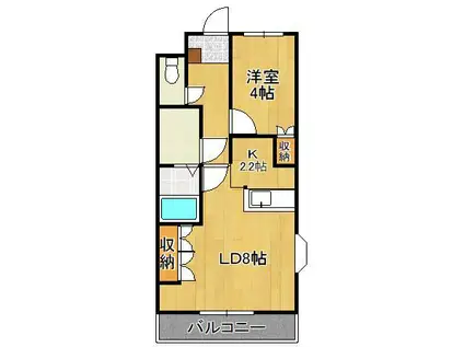 グリーン・キャッスル(1LDK/2階)の間取り写真