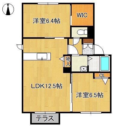 リバプールⅠ番館(2LDK/1階)の間取り写真