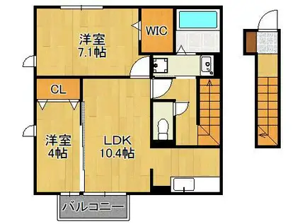 ARIETTA与原 A棟(2LDK/2階)の間取り写真