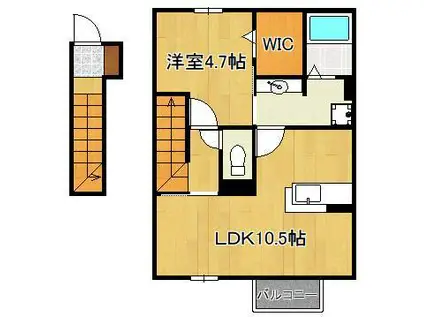 グランドール(1LDK/2階)の間取り写真