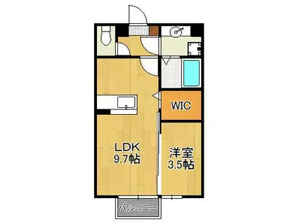 RECENTE浜町(1LDK/2階)の間取り写真