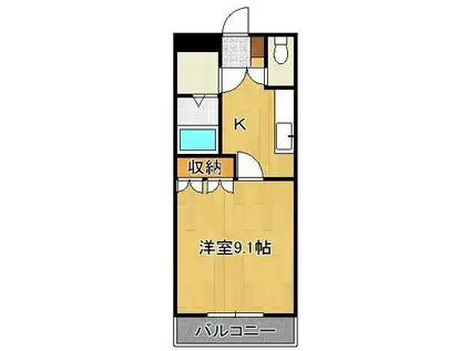 グランティスA(1K/1階)の間取り写真