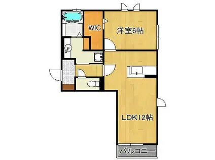 ベルセゾンⅢ(1LDK/1階)の間取り写真