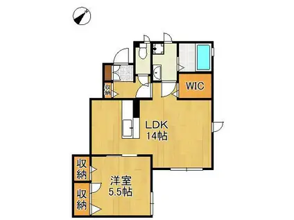 ノーブル(1LDK/1階)の間取り写真