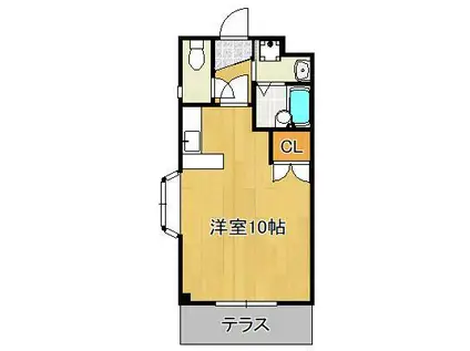 フェリス・ヴィージェ(ワンルーム/1階)の間取り写真