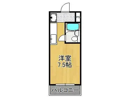 アートシティ小波瀬(ワンルーム/4階)の間取り写真