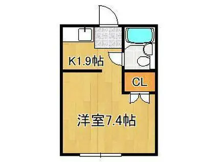 FORZA西工大前(ワンルーム/3階)の間取り写真