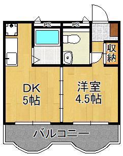 フェリス苅田(1DK/2階)の間取り写真