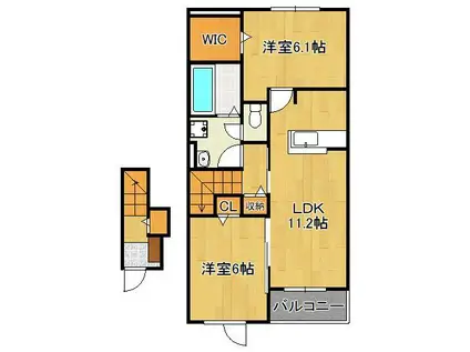 コスモス K(2LDK/2階)の間取り写真