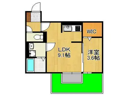 MAY FEVRIER Ⅱ(1LDK/1階)の間取り写真