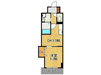 THE SQUARE・CENTRAL RESIDENCE(1DK/10階)の間取り写真