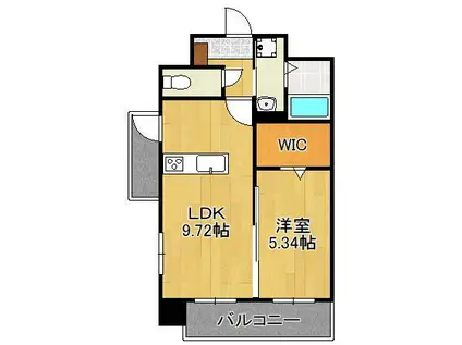 THE SQUARE・CENTRAL RESIDENCE(1LDK/6階)の間取り写真