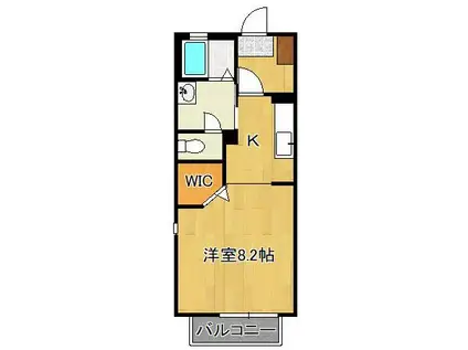 プリマクラッセ(1K/2階)の間取り写真