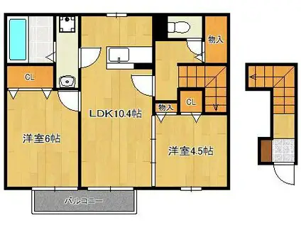 日豊本線 苅田駅 徒歩13分 2階建 築9年(2LDK/2階)の間取り写真