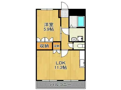 グランツ(1LDK/2階)の間取り写真