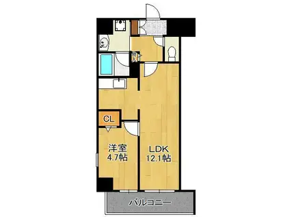 テゾーロ行橋(1LDK/3階)の間取り写真