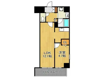 テゾーロ行橋(1LDK/4階)の間取り写真