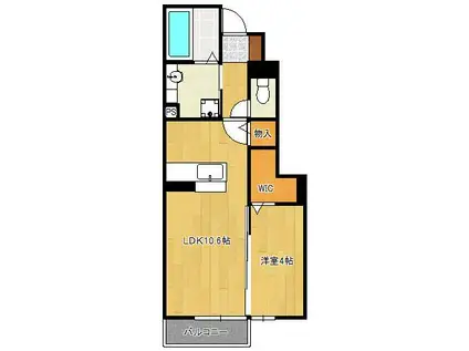 キララC(1LDK/1階)の間取り写真
