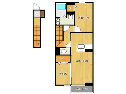 キララC(2LDK/2階)の間取り写真