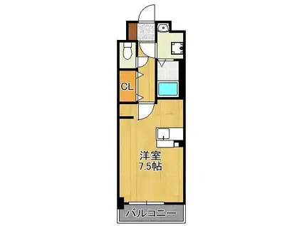 コスモス M(ワンルーム/7階)の間取り写真