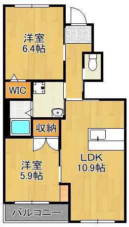 ルーチェ・エス(2LDK/1階)の間取り写真