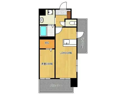 THE SQUARE・GLORY RESIDENCE(1LDK/9階)の間取り写真