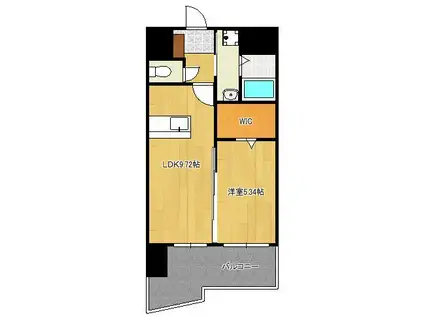 THE SQUARE・GLORY RESIDENCE(1LDK/10階)の間取り写真