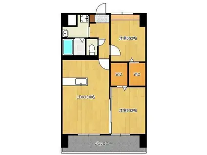 THE SQUARE・GLORY RESIDENCE(2LDK/11階)の間取り写真