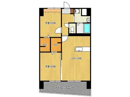 THE SQUARE・GLORY RESIDENCE(2LDK/13階)の間取り写真