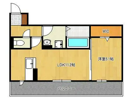 ユーフォリア行橋(1LDK/2階)の間取り写真