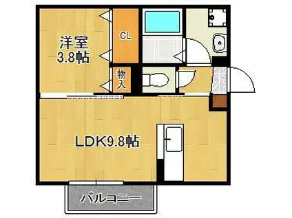 COZY COURT下曽根(1LDK/2階)の間取り写真