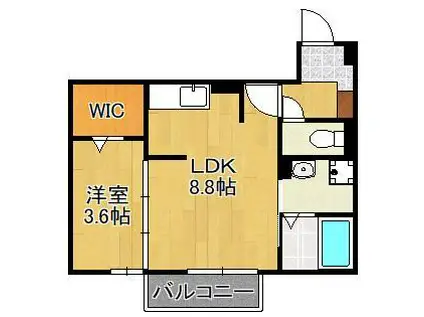 喜宝 YUKUHASHI(1LDK/2階)の間取り写真