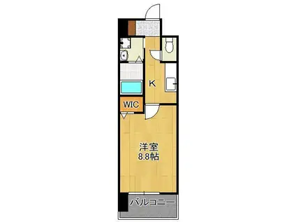 ギャラン中央(1K/13階)の間取り写真