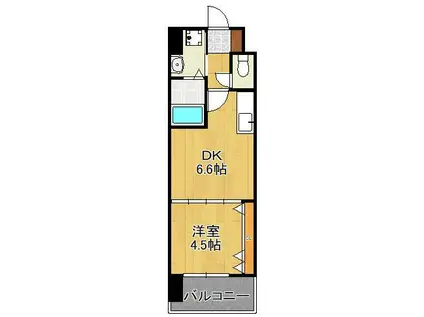 ギャラン中央(1DK/5階)の間取り写真