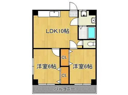 メゾン・ド・グラニット(2LDK/3階)の間取り写真