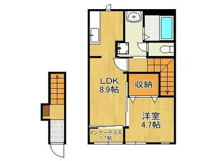 レガシーコートⅡ(1LDK/2階)の間取り写真