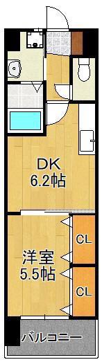 セレーノ行橋(1DK/4階)の間取り写真