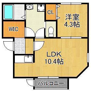 ILUSION下曽根(1LDK/1階)の間取り写真