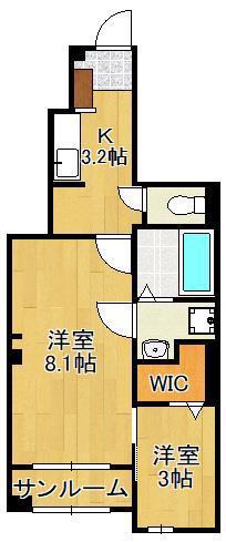 コンフォール苅田(2K/1階)の間取り写真