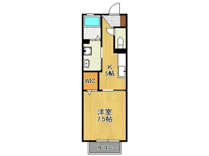 クラヴィエ西宮市(1K/2階)の間取り写真